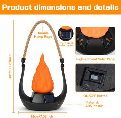 Volcanic Solar Flame Lanterns - Outdoor Decorative Lights 2-Pack