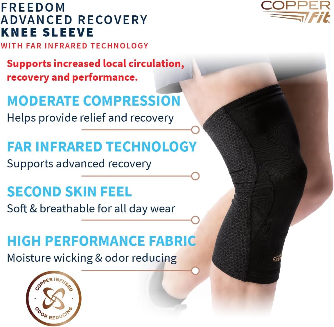 PRO Recovery Knee Compression Sleeve with Copper Technology