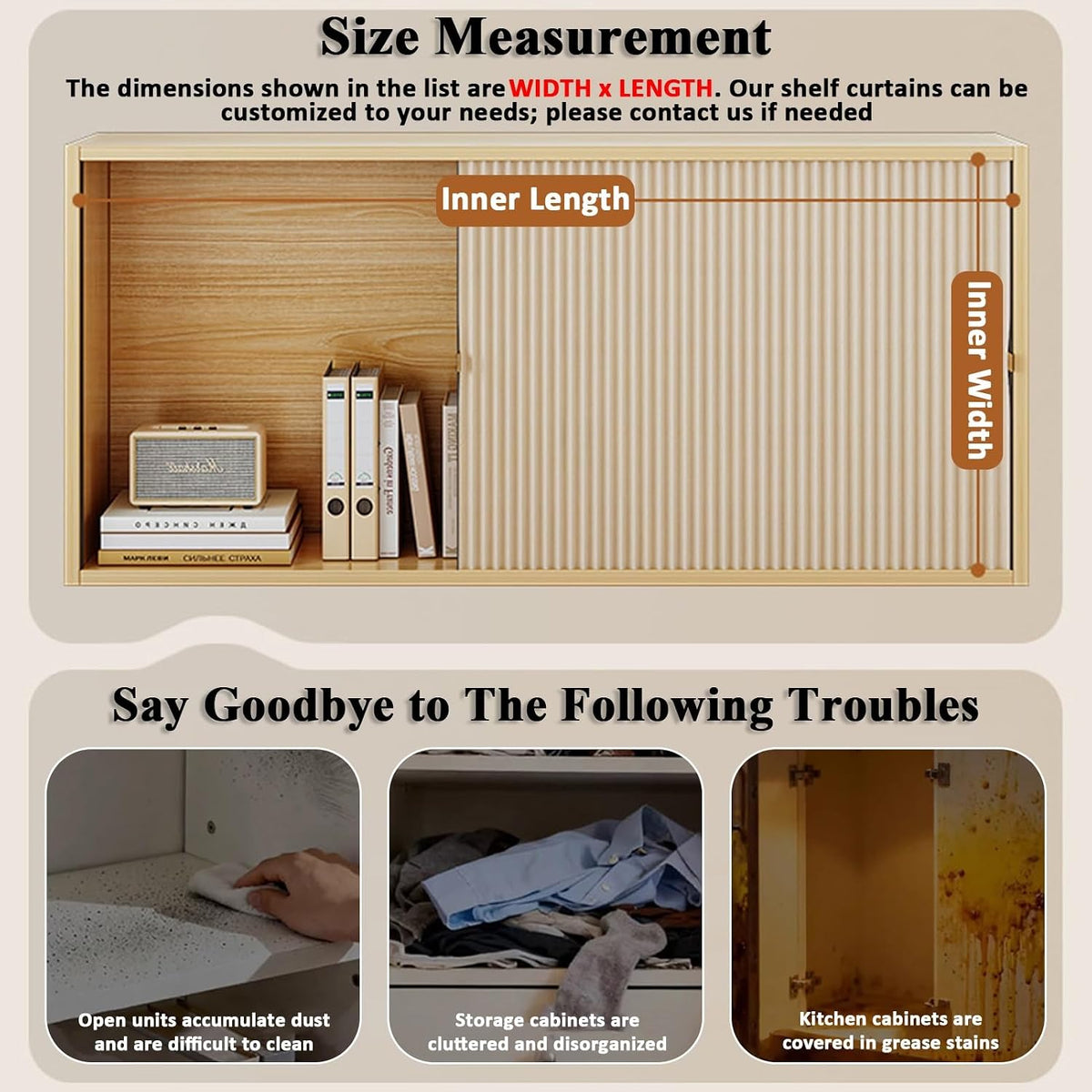 Magnetic Folding Cabinet Curtains – Honeycomb Privacy Panels