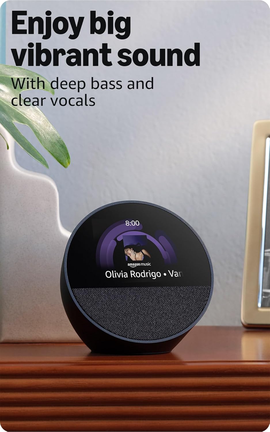 Smart Alarm Clock with Display – Alexa-Enabled Nightstand Hub