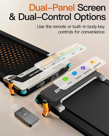 Dual-Sided Walking Pad with Incline - 2in1 Home Treadmill