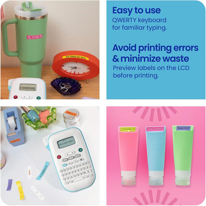 Handheld Label Maker with Color Personalized Tape