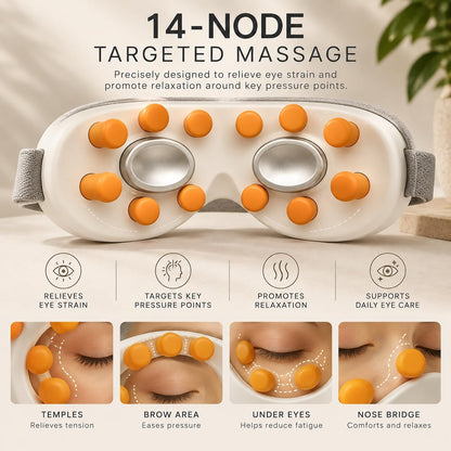 Eye Massager with Heat & Cold Therapy | 14-Point Vibration