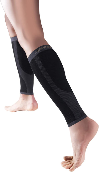 Copper-Infused Calf Compression Sleeves for Performance Support