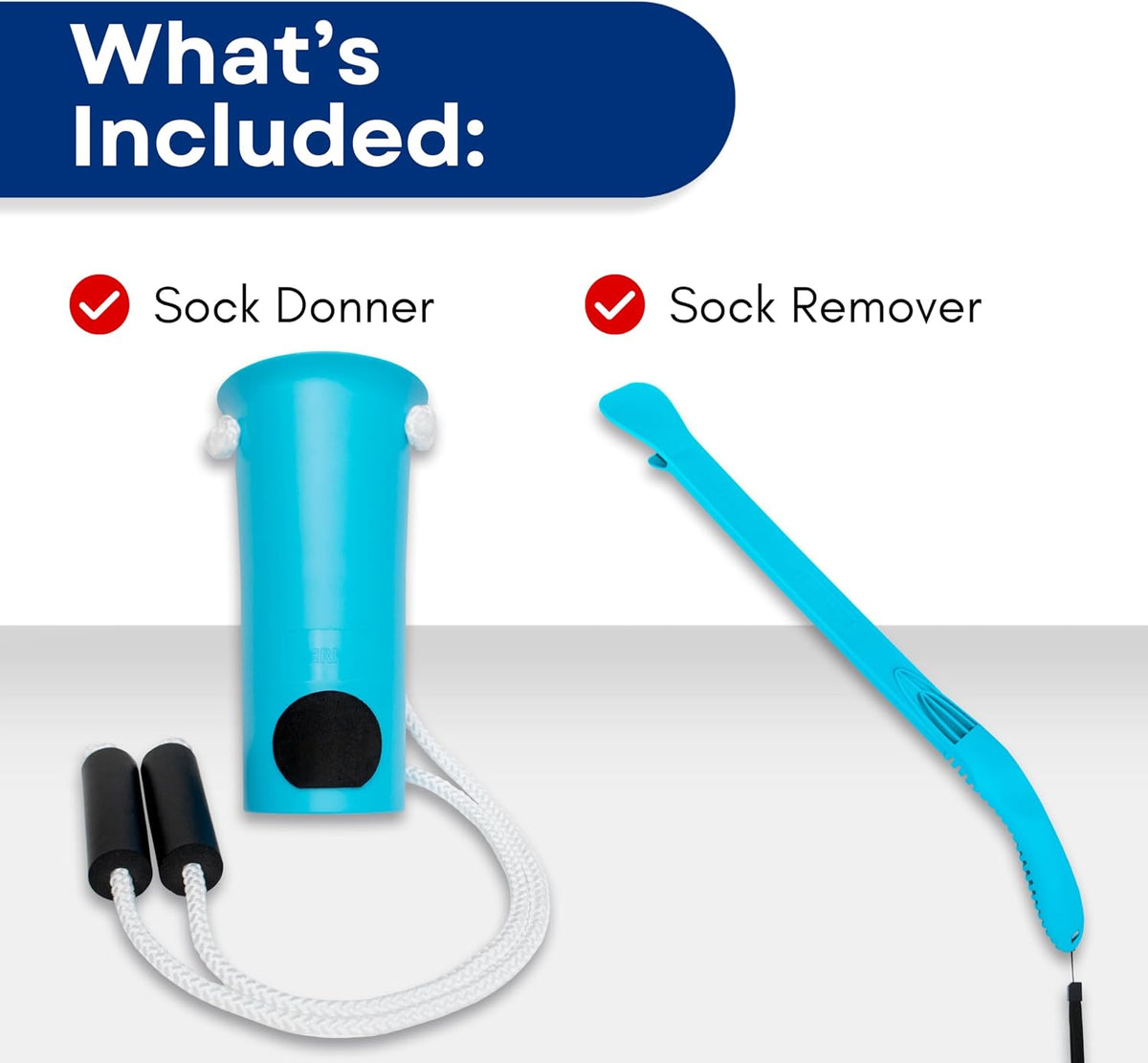 Premium Sock Aid Kit with Extended Handle & Foam Grip