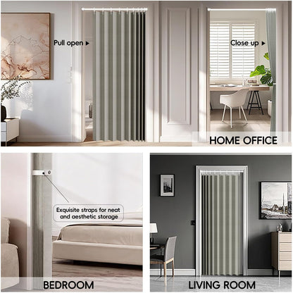 Blackout Magnetic Folding Door Curtain - Accordion Style