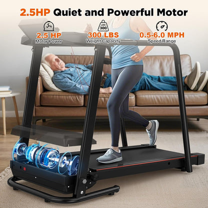 Walking Treadmill with Extended Handrails & APP Control