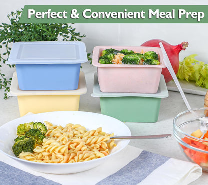 Silicone Freezer Trays with Lids – 2-Cup Portion Control 4-Pack
