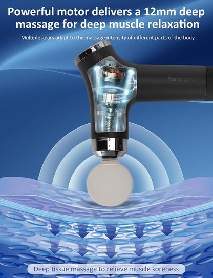 Ergonomic Deep Tissue Massage Gun with Extension Handle