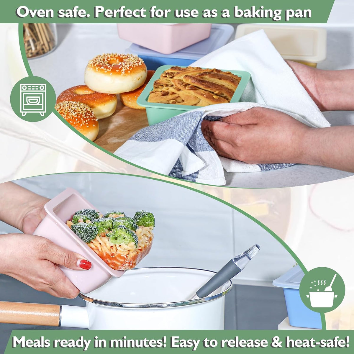 Silicone Freezer Trays with Lids – 2-Cup Portion Control 4-Pack