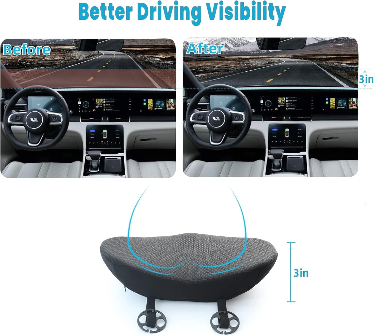 Memory Foam Car Seat Cushion - Ergonomic Driver Comfort