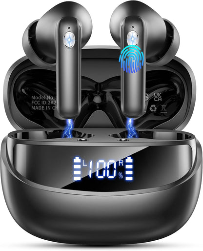Wireless Bluetooth 5.4 Earbuds with LED Display & 6D Stereo