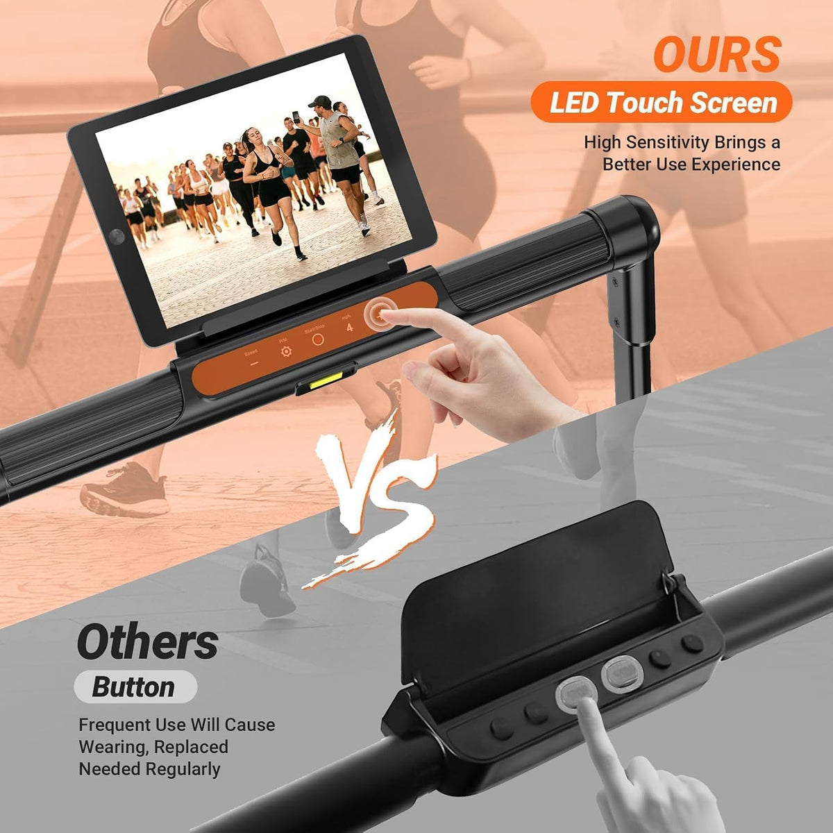2-in-1 Walking Pad Treadmill with Handle Bar | Portable