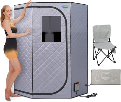 Portable Infrared Sauna Tent with Heating Foot Pad & Chair