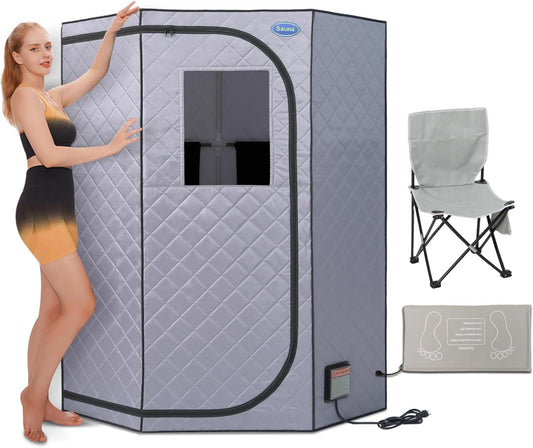 Portable Infrared Sauna Tent with Heating Foot Pad & Chair