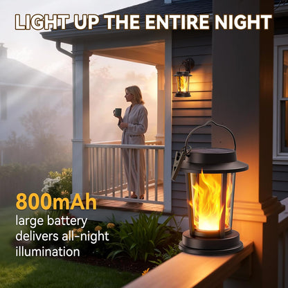 Solar Lanterns with Flickering Flame Effect - 2 or 4 Pack