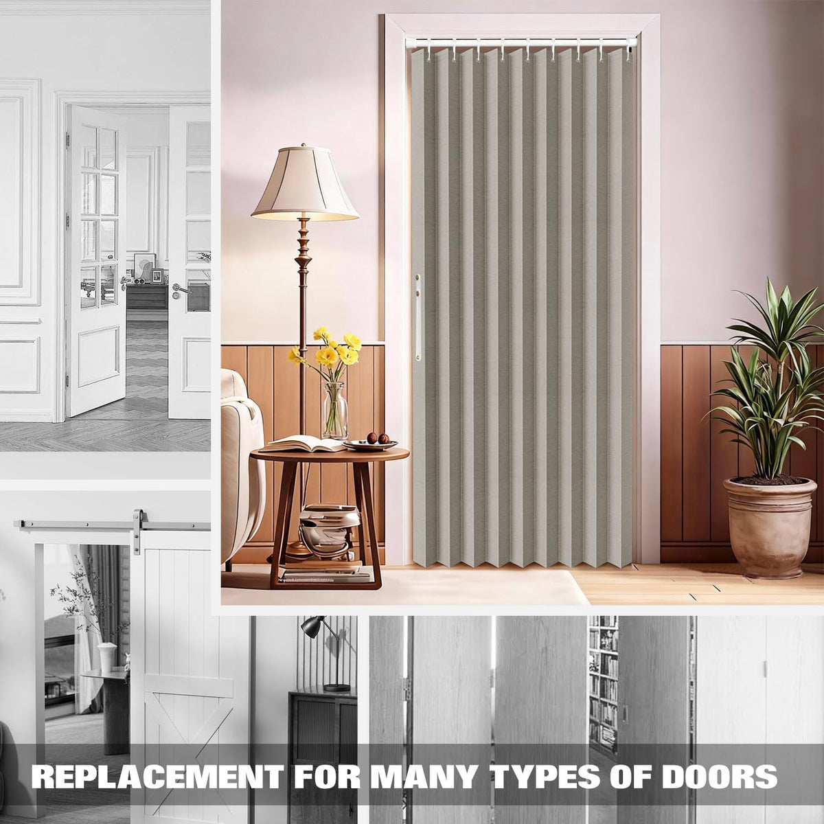 Blackout Magnetic Folding Door Curtain - Accordion Style