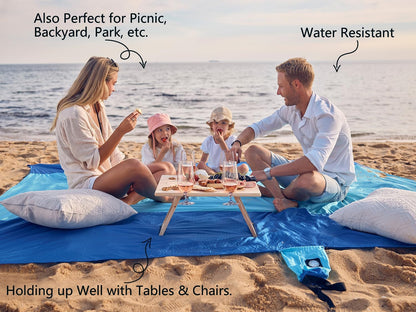 Sandproof Waterproof Beach Blanket - Extra Large & Compact