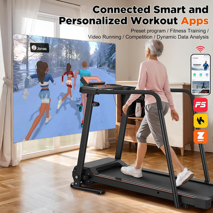 Walking Treadmill with Extended Handrails & APP Control