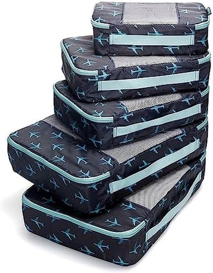 Premium 5-Piece Packing Cube Set - Ripstop Nylon Travel Organizers