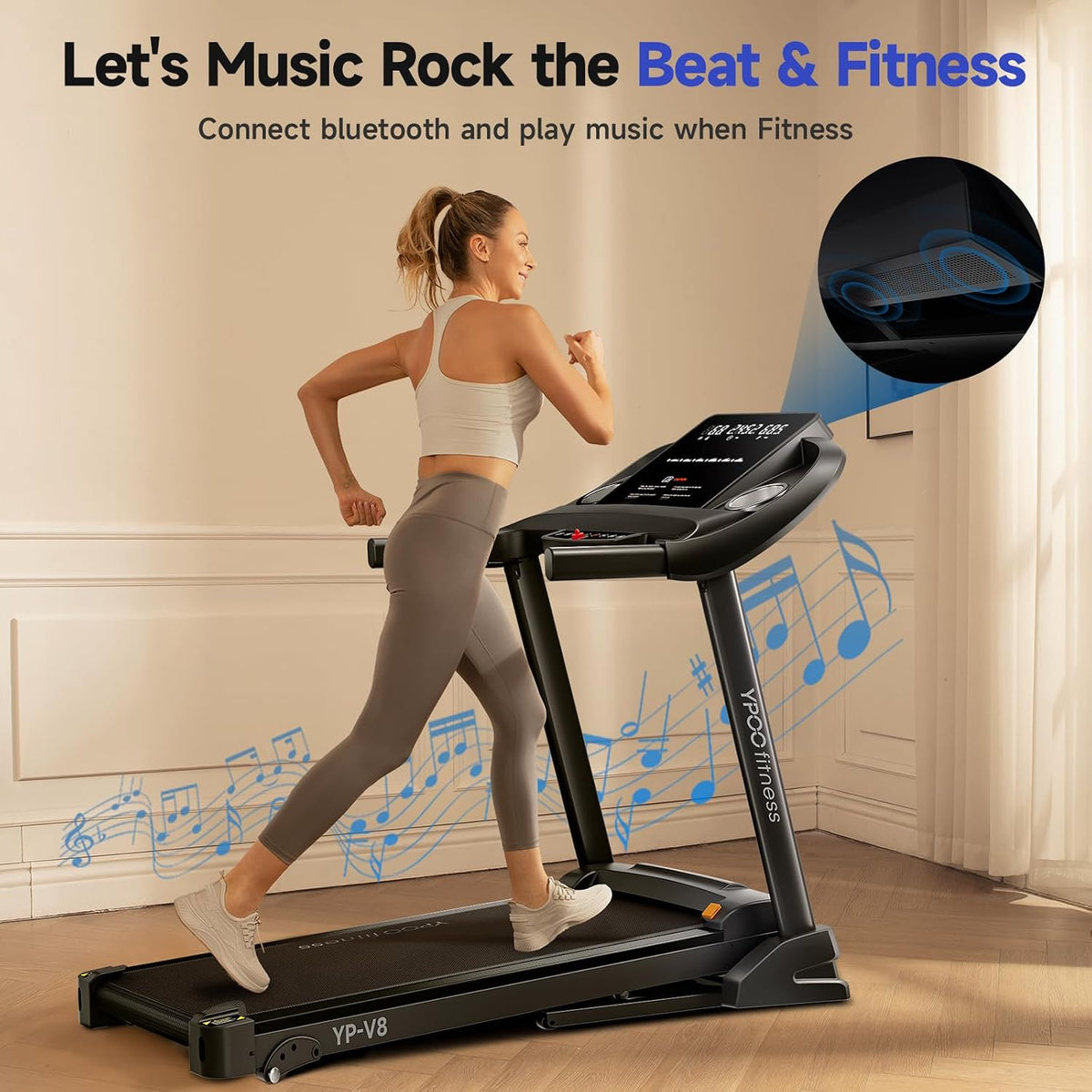 Auto-Folding Walking Pad Treadmill with Incline & Bluetooth