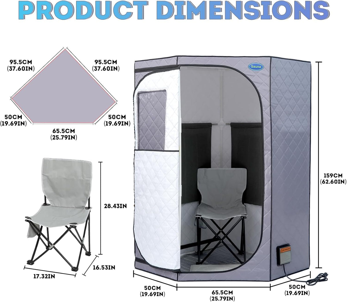 Portable Infrared Sauna Tent with Heating Foot Pad & Chair