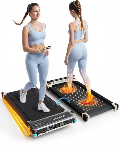 Dual-Sided Walking Pad with Incline - 2in1 Home Treadmill