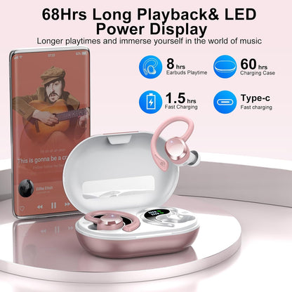 Wireless Sport Earbuds with 68Hr Battery & IPX7 Waterproof