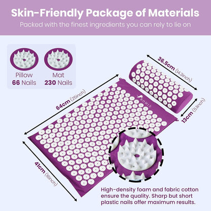 Acupressure Mat & Pillow Set - Muscle Relaxation Therapy