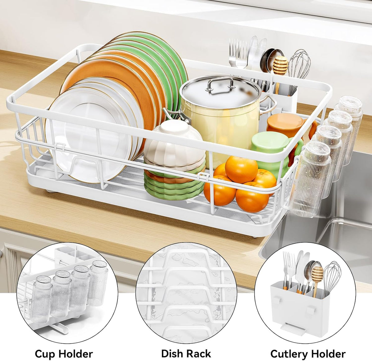 Premium Dish Drying Rack - Multi-Size Kitchen Counter Organizer