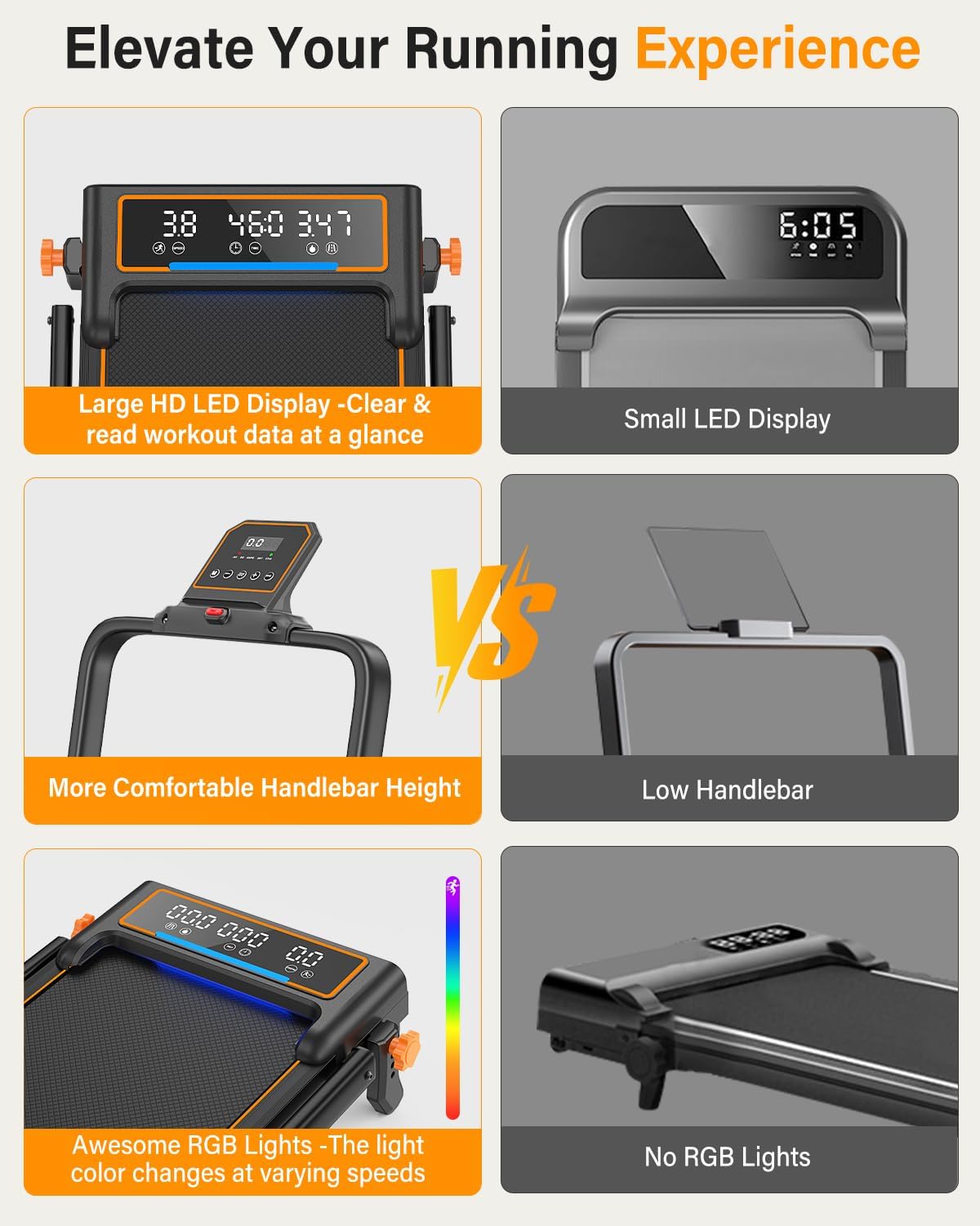 Folding Walking Pad Treadmill with Incline & LED Display