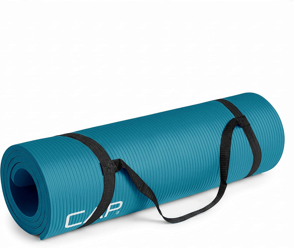 Premium 1/2-Inch High Density Exercise Yoga Mat with Strap