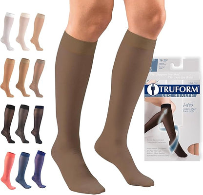 Sheer Compression Stockings 15-20 mmHg Knee High for Women