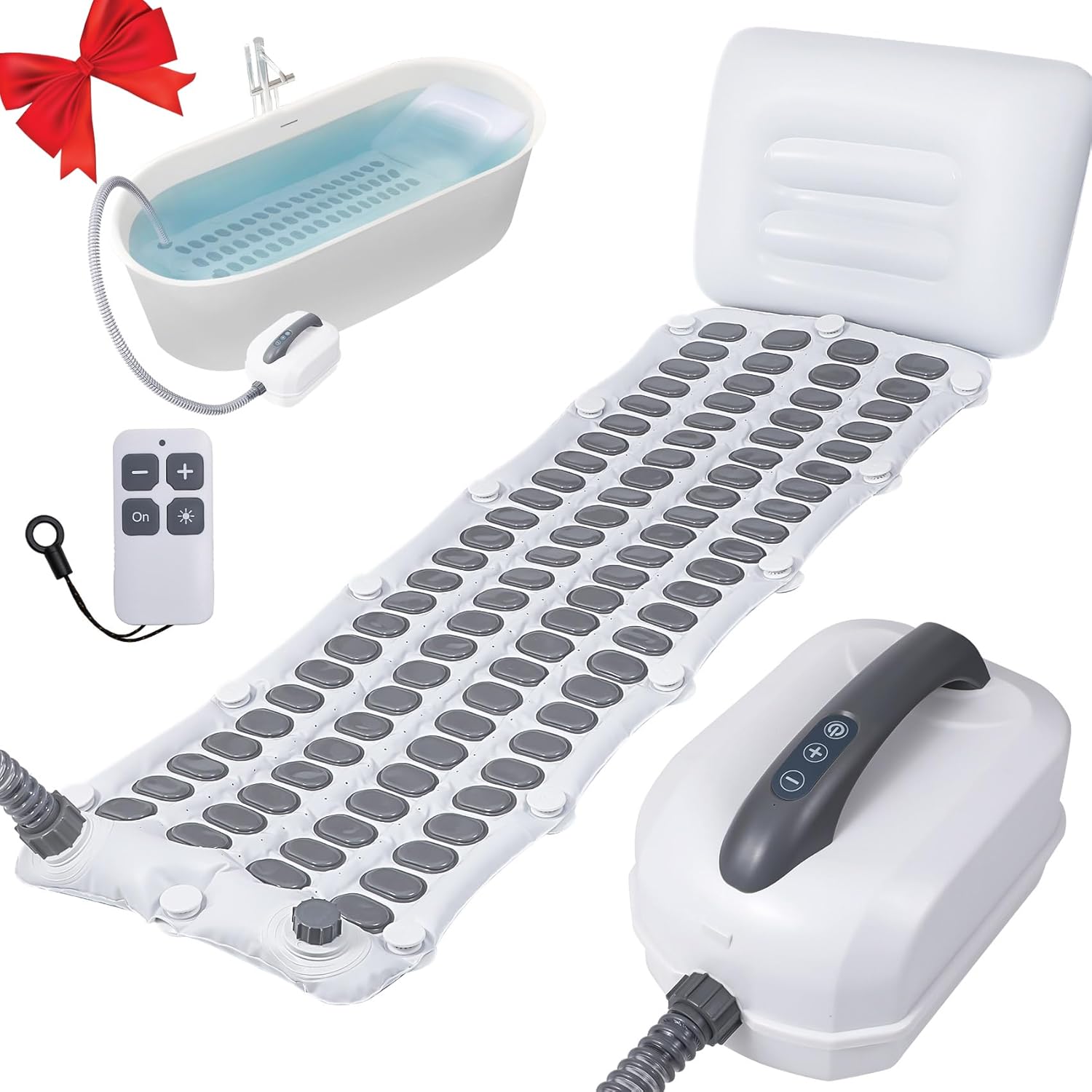 Transform Your Bathtub into a Spa Oasis with the Upgraded 2.0 Bubble Bath Mat - Ultimate Relaxation with Electric Bubble Massage and Remote Control