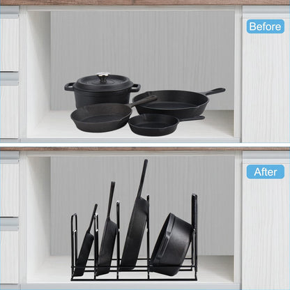 Heavy Duty 5-Tier Pan Organizer Rack for Cast Iron Skillets