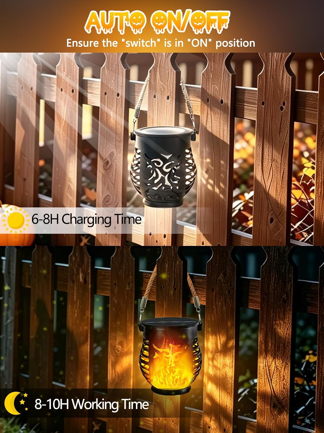 Solar Flame Lanterns - Waterproof Outdoor Flickering Lights