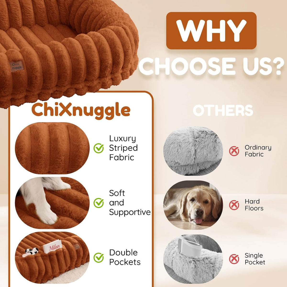Human Dog Bed - Orthopedic Foam Nap Bed with Washable Cover