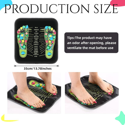 Foot Acupressure Massage Mat with Natural Stones