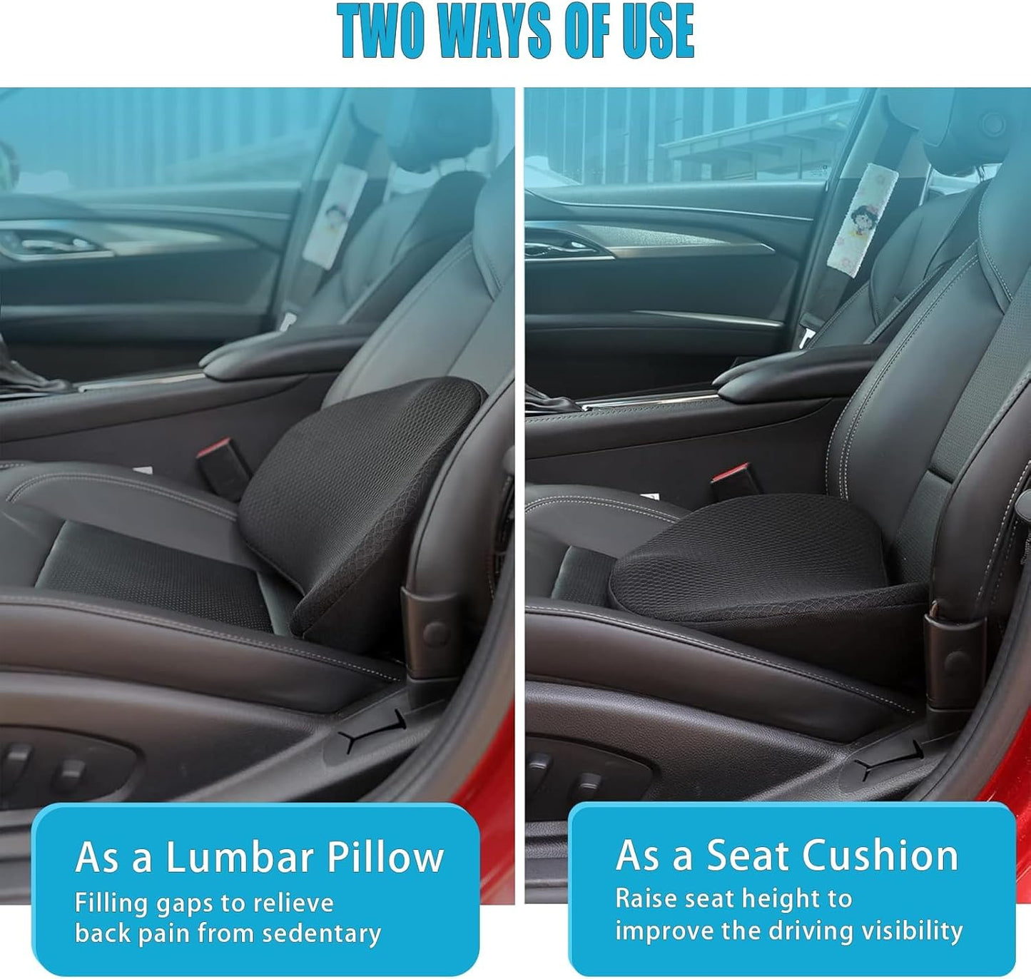 Memory Foam Car Seat Cushion - Ergonomic Driver Comfort