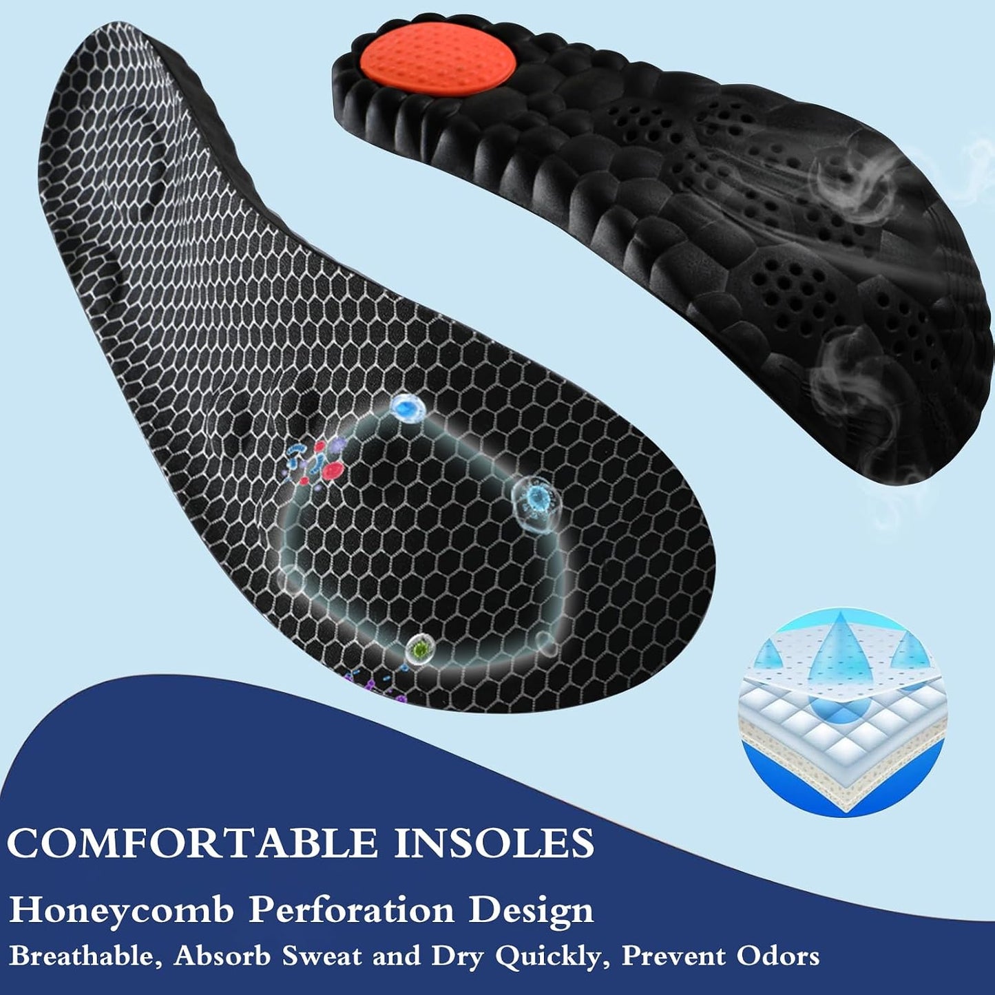 4D Cloud Memory Foam Insoles - Arch Support & Shock Absorption