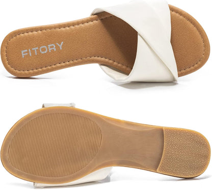 Premium Leather Slide Sandals for Women | Soft & Versatile