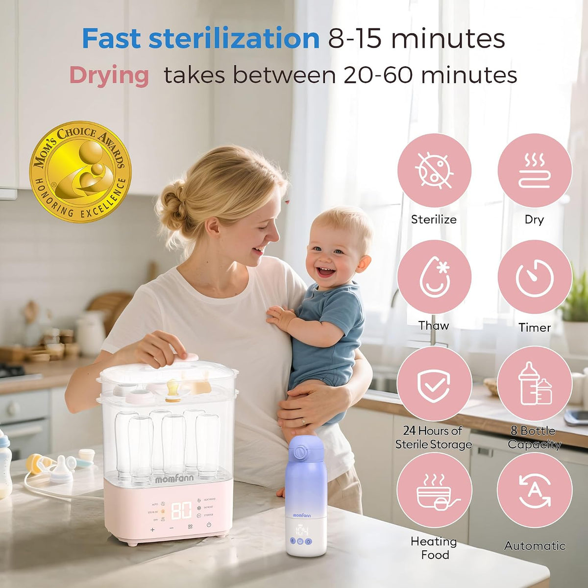 Bottle Sterilizer & Warmer with Dryer - 3-in-1 System