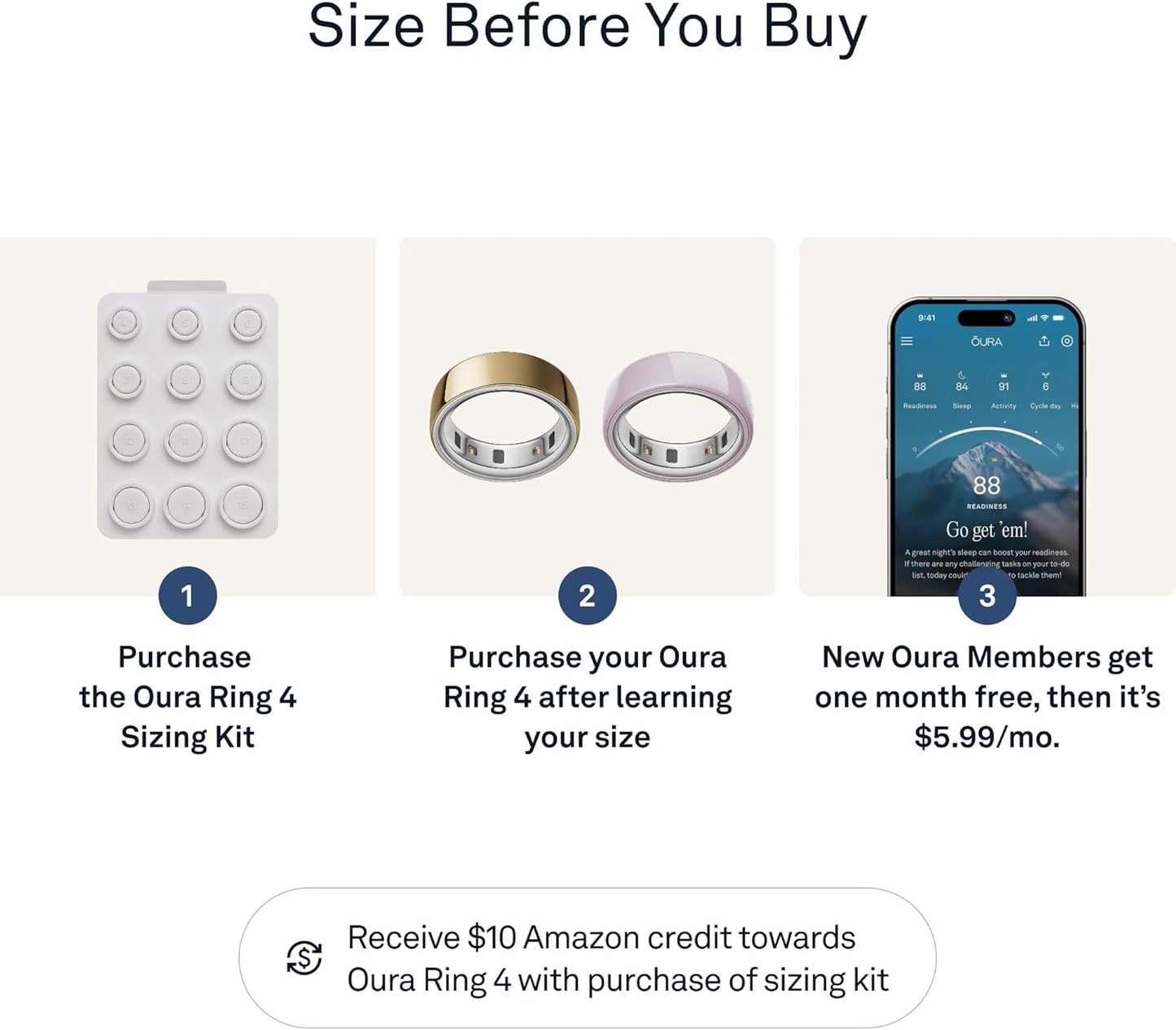 Oura Ring Sizing Kit - Smart Ring Fit Guide for iOS & Android