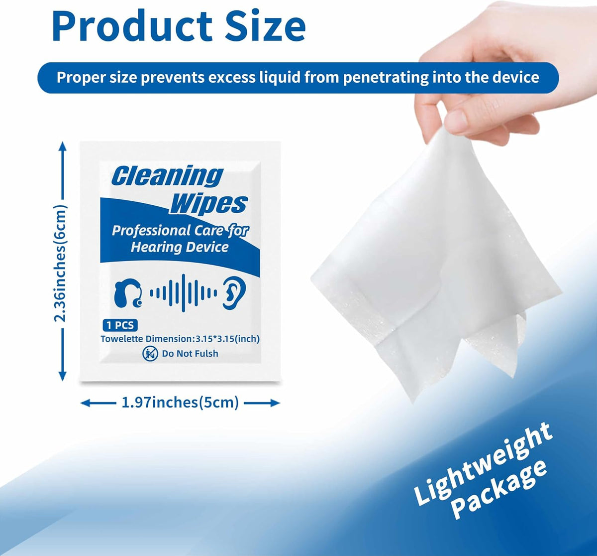 Hearing Aid Cleaning Wipes – 50 or 100 Count Care Kit