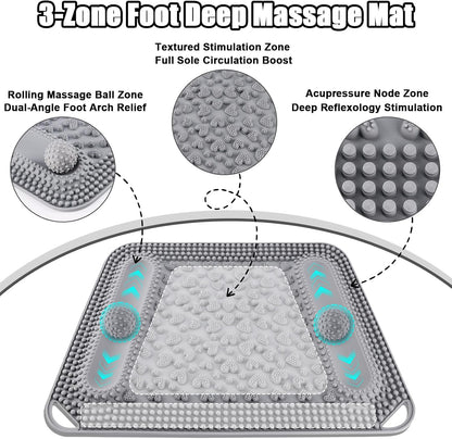 Silicone Foot Massage Mat with Acupressure Nodes & Massage Balls