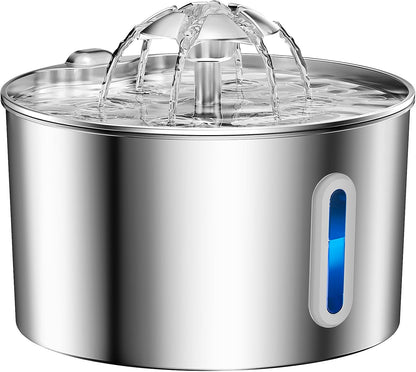 Stainless Steel Pet Water Fountain - Automatic Cat & Dog Dispenser
