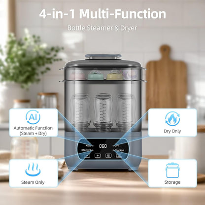 4-in-1 Baby Bottle Steamer & Dryer with LED Touch Screen