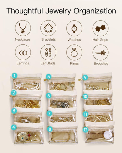 Velvet Jewelry Storage Bags | 6 or 12-Piece Organizer Set