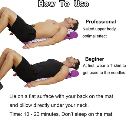 Acupressure Mat & Pillow Set with Carry Bag
