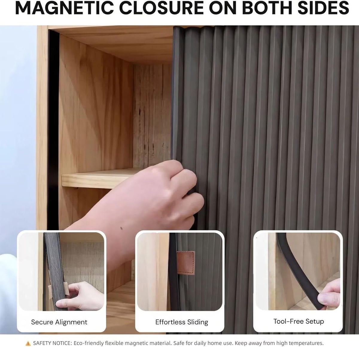 Magnetic Folding Privacy Screen for Shelves & Cabinets